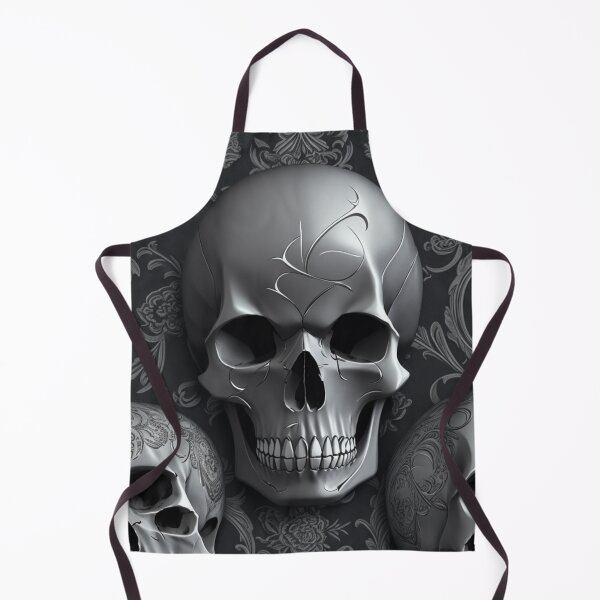 Aperçu de l'œuvre Motif Fantasy Skull avec une palette de couleurs platine métallique créée et vendue par Rothnaric.