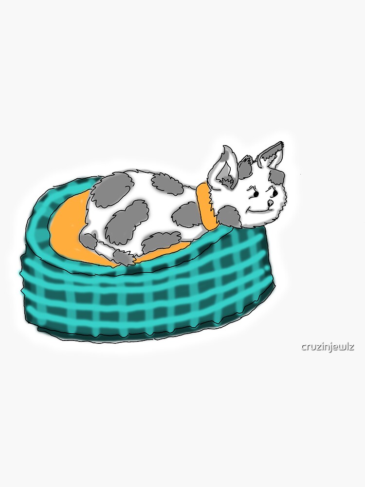 Thumbnail 3 of 3, Sticker, Lazy Daisy sleepy cat cute and silly designed and sold by cruzinjewlz.
