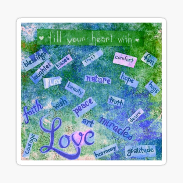 Item preview, Fill your heart with messages in blue and green colors design designed and sold by AngelsCompany.