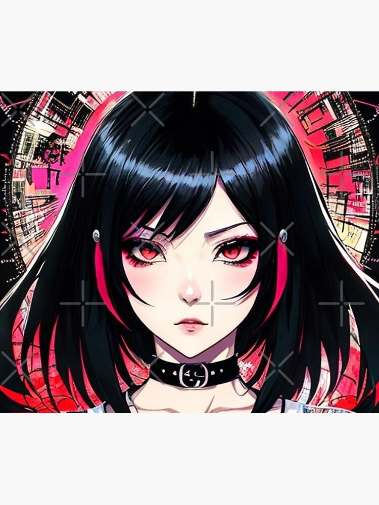 Dark Anime Girl Wall Art Anime Aesthetic Print Gothic Emo 