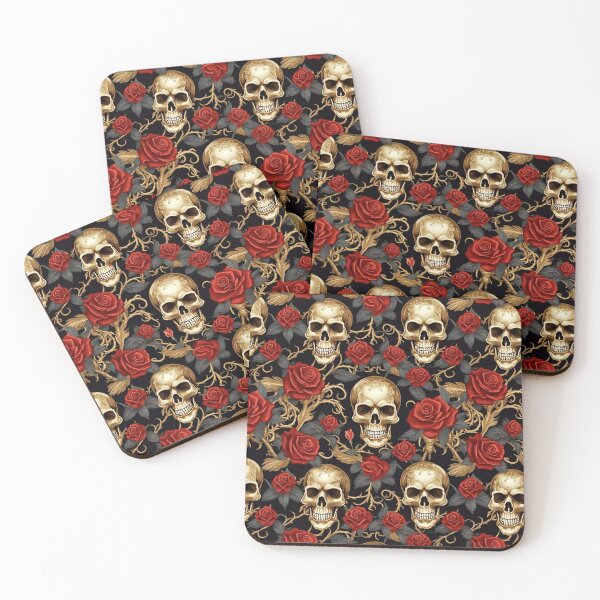 Item preview, Golden skulls and roses - Gothic queen design designed and sold by DarkDesign69.