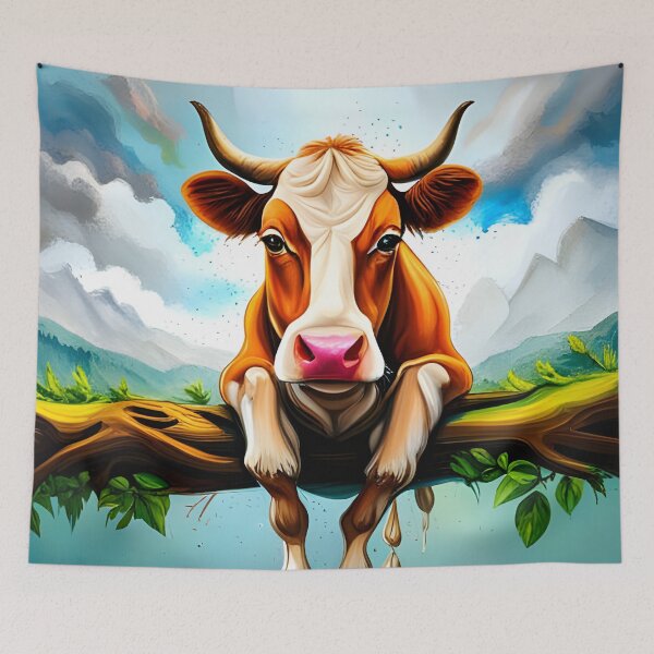 Item preview, Rural Graffiti: A Bovine Perch in Technicolor designed and sold by CreativeCircus.