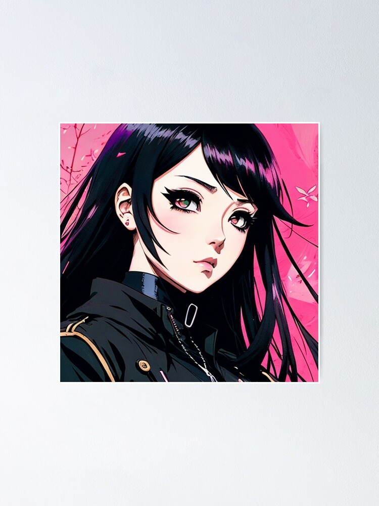 Dark Anime Girl Wall Art Anime Aesthetic Print Gothic Emo 