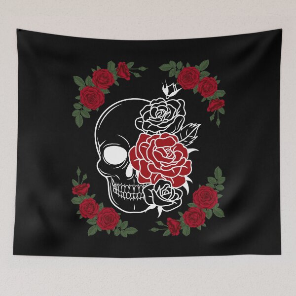 Item preview, Skull Roses Skeleton Dark Taste  Psychedelic Tattoo Stitching Cobwebs Spider Gloom Darkness Horror Lifestyle Darkness Flowers Sinner Inner designed and sold by SisterSinger.