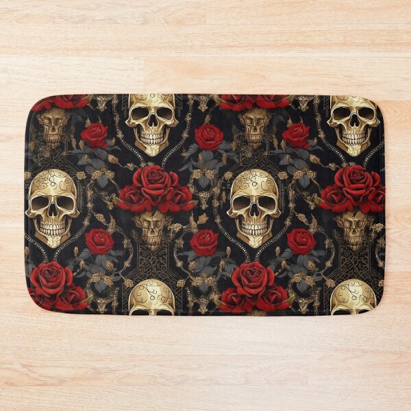 Item preview, Golden skulls and roses - Beautiful Gothic design designed and sold by DarkDesign69.