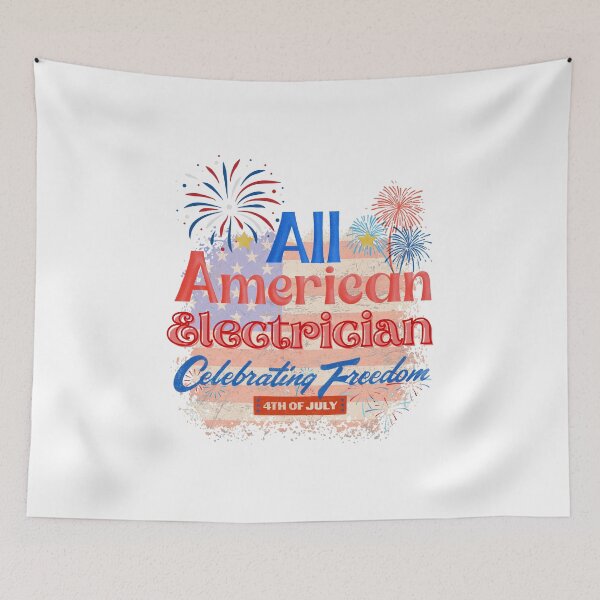 Artikelvorschau, 4th Of July, All American Electrician Celebrating Freedom  entworfen und verkauft von ShopULove.