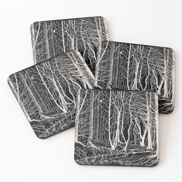 Item preview, Whitewoods with Wolf (scraperboard) designed and sold by Painting By Nature.