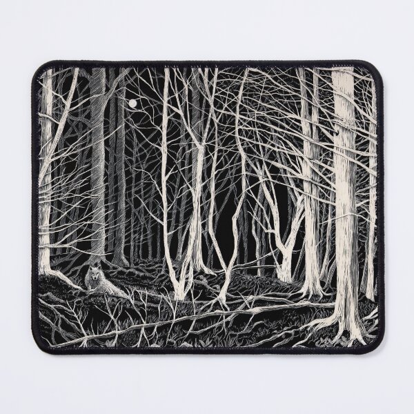 Item preview, Whitewoods with Wolf (scraperboard) designed and sold by Painting By Nature.