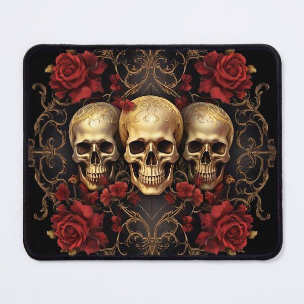Item preview, Gothic Elegance of Golden Skulls and Victorian Florals - Beautiful Gothic design designed and sold by DarkDesign69.