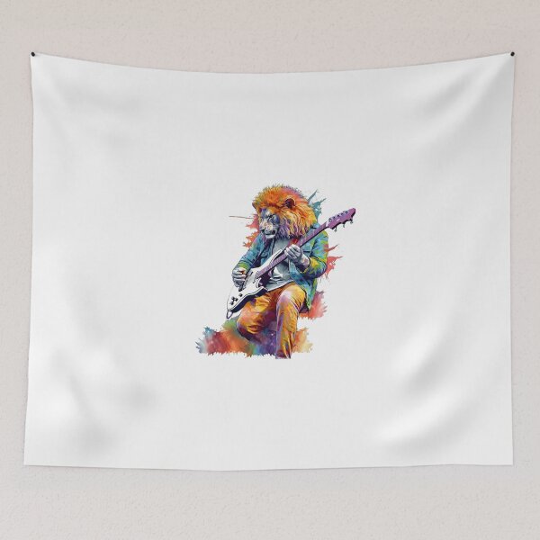 Item preview, Lion Rocking Out On An Electric Guitar designed and sold by whytealistair.