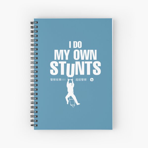 I Do My Own Stunts (white) Spiral Notebook