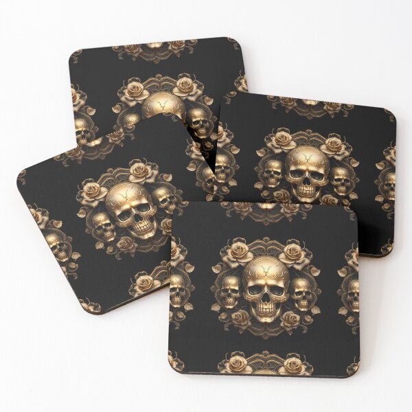 Item preview, The Allure of Golden Skulls and Roses - Luxuriouse Gothic design designed and sold by DarkDesign69.