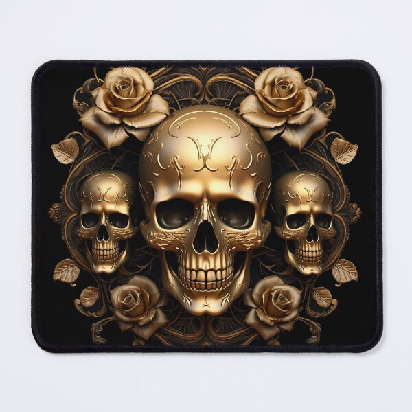 Item preview, The Allure of Golden Skulls and Roses - Luxuriouse Gothic design designed and sold by DarkDesign69.