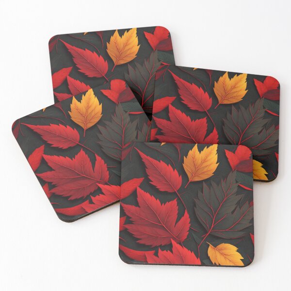 Artikelvorschau, Red and black autumn leaves pattern entworfen und verkauft von Rothnaric.