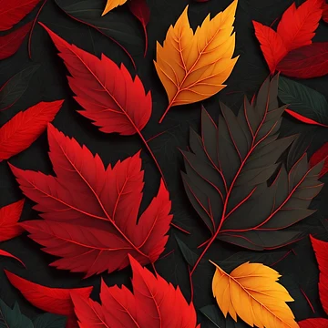 Aperçu de l'œuvre Red and black autumn leaves pattern de Rothnaric
