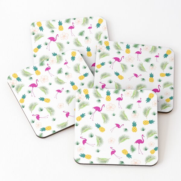 Item preview, Summer pattern with flamingos and pineapples designed and sold by ArtAngiTresors.