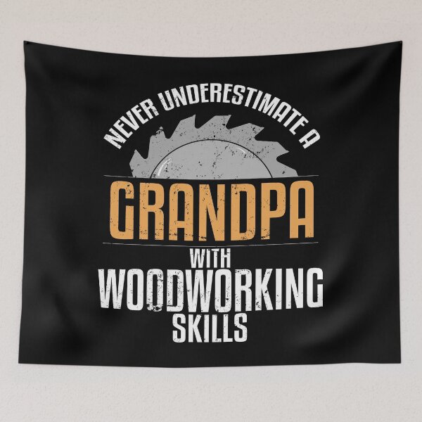 Item preview, Woodworking Grandpa Family T-Shirt, Never Underestimate Skills T-Shirt designed and sold by 14thFloor.