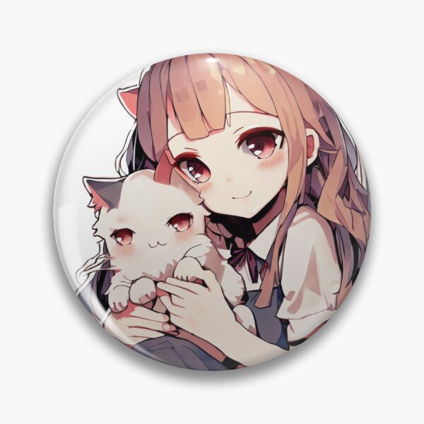 Aperçu de l'œuvre Anime Delight: Adorable fille et son chat bien-aimé créée et vendue par TechTricks.