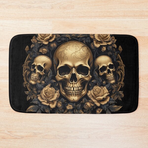 Item preview, Golden Skulls and Roses - Luxuriouse Gothic art designed and sold by DarkDesign69.