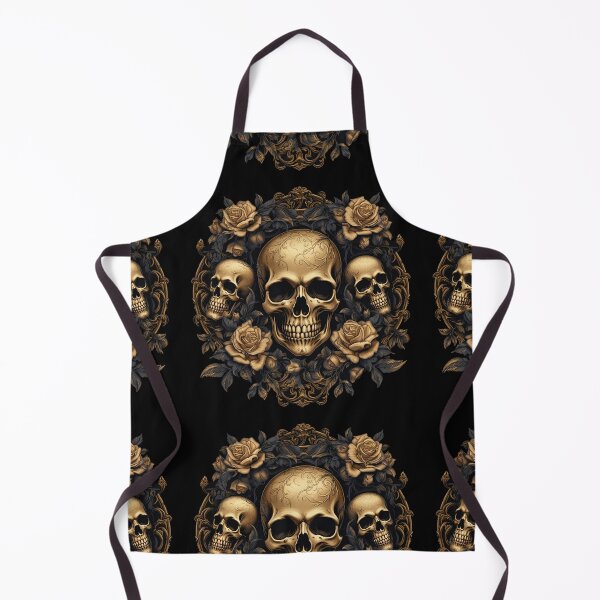 Item preview, Golden Skulls and Roses - Luxuriouse Gothic art designed and sold by DarkDesign69.