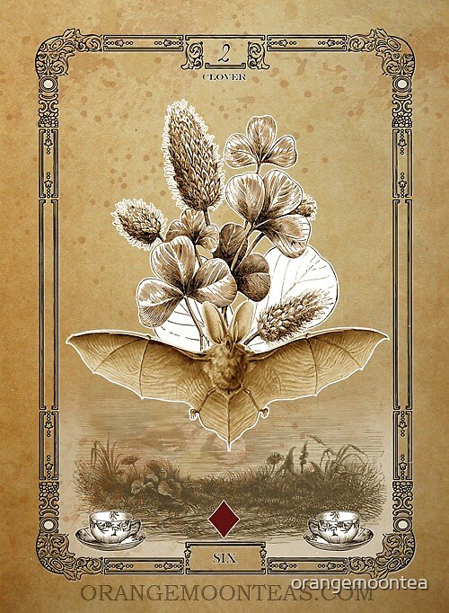 &ldquo;Clover | Tea Bats Lenormand Cards&rdquo; by orangemoontea | Redbubble