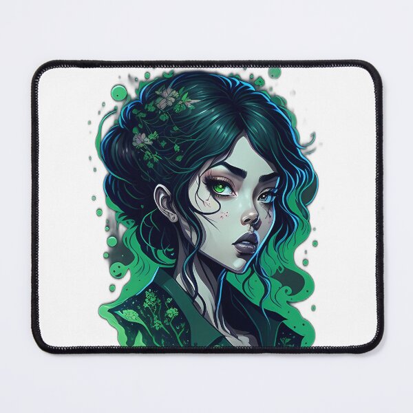 Item preview, Enchanting Green-haired Woman: Captivating Digital Painting designed and sold by Motumbox.
