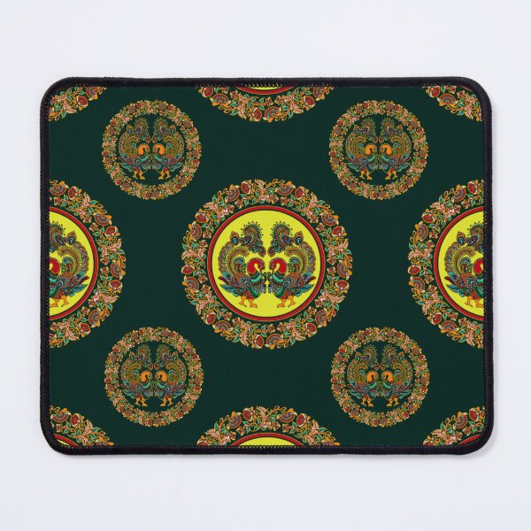 Item preview, Elegant Kalamkari Dancing Peacock Folk Art Pattern - TEAL GREEN designed and sold by Art-PraveenRai.