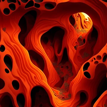 Aperçu de l'œuvre Pattern Illustration of the inside of a cave, orange and red theme de Rothnaric