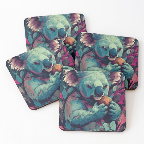 Item preview, Portrait of a koala bear colorful artwork animal lover poster, wall art, illustration, art print, pet portrait designed and sold by VilescytheArt.