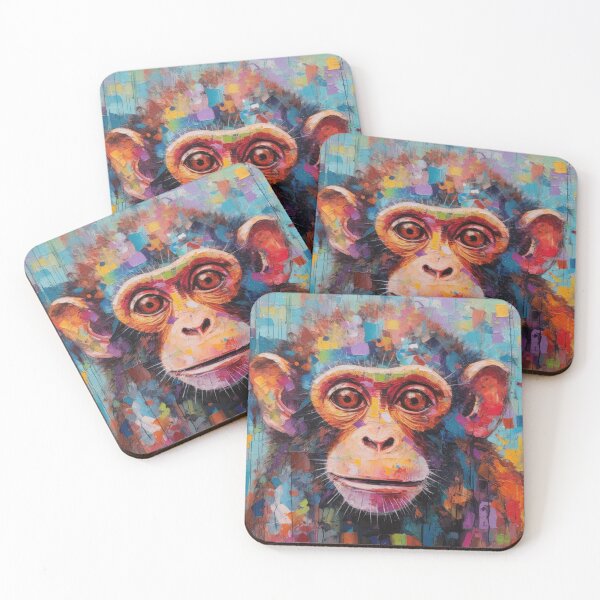 Item preview, Cute Chimpanzee Colorful Abstract designed and sold by BaysparksMedia.