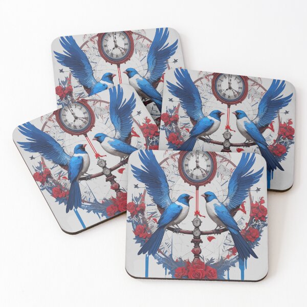 Item preview, El abrazo del tiempo: pájaros y reloj designed and sold by AFUNARTZ.