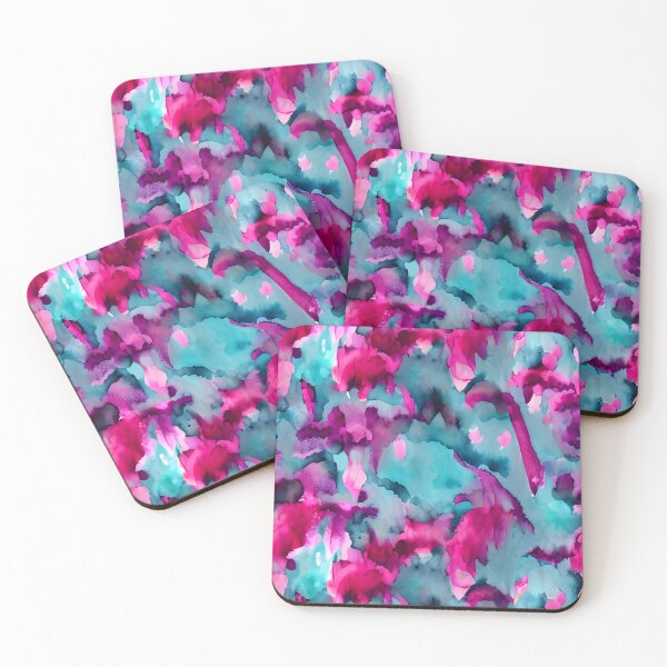 Item preview, Magenta Fusion: Pink and Green Watercolored Inspired Print - New Original Abstract and Unique Art designed and sold by Bridie OBrien.