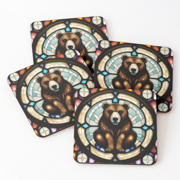 Item preview, Stained Glass Sitting Bear designed and sold by DBSR-LLC.