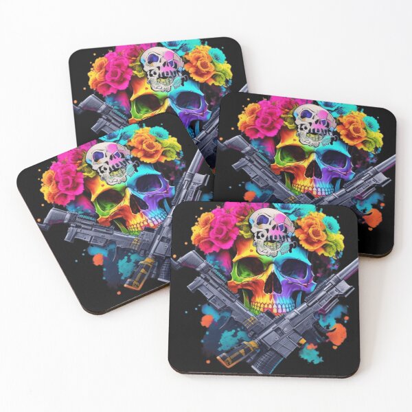 Item preview, skull with guns designed and sold by Artque24.
