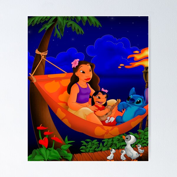 Lilo & Stitch Lilo Stitch on a hammock Sticker, Zazzle