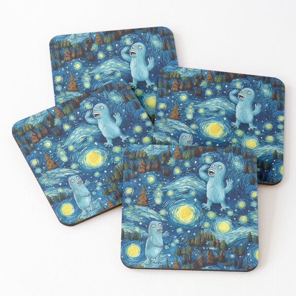 Item preview, Funny Bigfoot  Van Gogh's Starry Night Pattern designed and sold by SecretDicer.