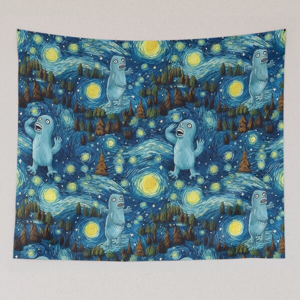 Item preview, Funny Bigfoot  Van Gogh's Starry Night Pattern designed and sold by SecretDicer.