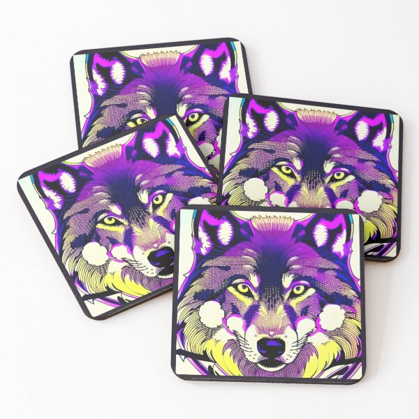 Item preview, purple and yellow wolf manga style designed and sold by SpawnofSutur.