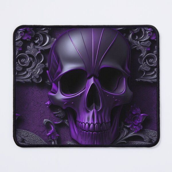 Artikelvorschau, Metallic purple skull with a gothic theme backdrop entworfen und verkauft von Rothnaric.