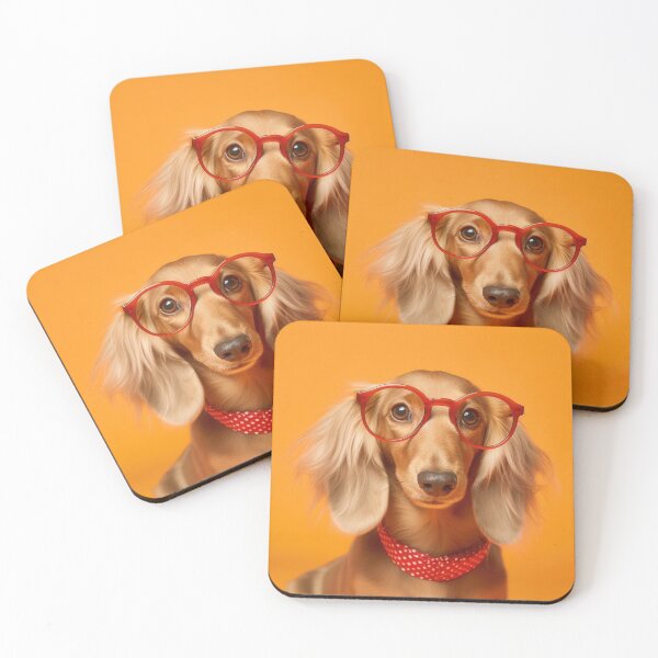 Item preview, Dachshund with Red Glasses - Beautiful Dog Art designed and sold by DigitalArties.
