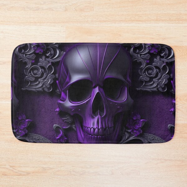 Artikelvorschau, Metallic purple skull with a gothic theme backdrop entworfen und verkauft von Rothnaric.