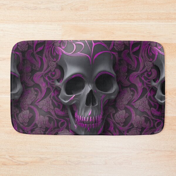 Artikelvorschau, Metallic pink skull on a gothic-themed background entworfen und verkauft von Rothnaric.