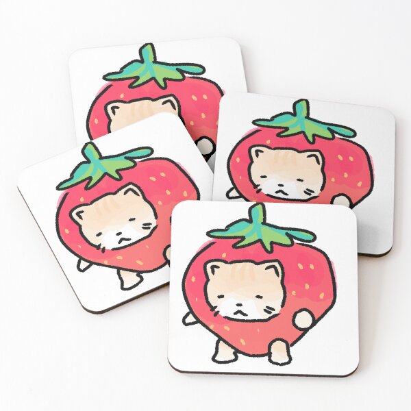 Item preview, strawberry cat designed and sold by rosatelier.