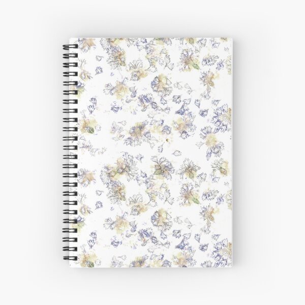 scattered cornflower flowers and leaves Spiral Notebook