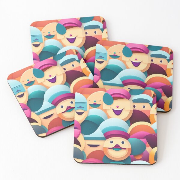 Item preview, Colorful Faces Pattern designed and sold by cogozone.
