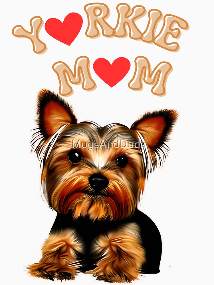 Thumbnail 3 of 3, Fitted T-Shirt, Yorkie Mom designed and sold by MugsAndDuds.