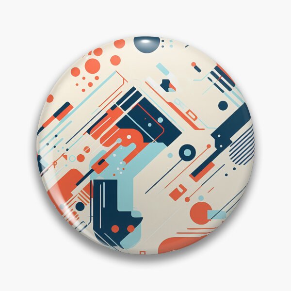 Item preview, Looks Like a Droid 1, minimalist tech pattern, clean tech paneling, navy, blue, orange, beige, robots and technology. designed and sold by FoxRobinRabbit.