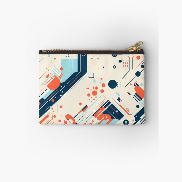 Item preview, Looks Like a Droid 1, minimalist tech pattern, clean tech paneling, navy, blue, orange, beige, robots and technology. designed and sold by FoxRobinRabbit.
