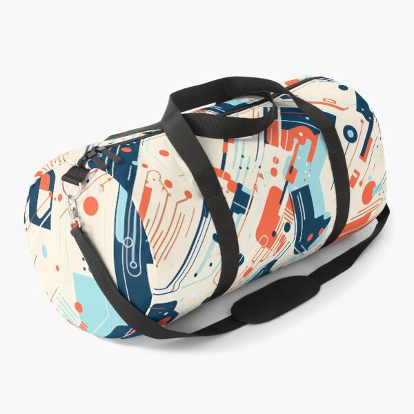 Item preview, Looks Like a Droid 1, minimalist tech pattern, clean tech paneling, navy, blue, orange, beige, robots and technology. designed and sold by FoxRobinRabbit.