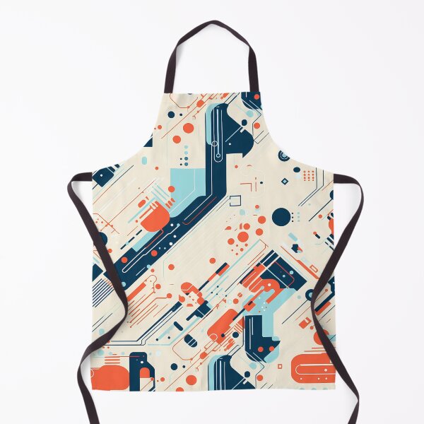 Item preview, Looks Like a Droid 1, minimalist tech pattern, clean tech paneling, navy, blue, orange, beige, robots and technology. designed and sold by FoxRobinRabbit.